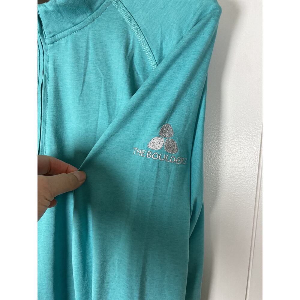 Johnnie-O Men's Long Sleeve 1/4 Zipper Teal Shirt Size XL - Picture 4 of 7